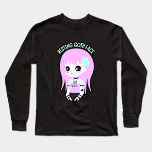 Pastel Goth Kawaii Aesthetic - Resting Goth Face Long Sleeve T-Shirt